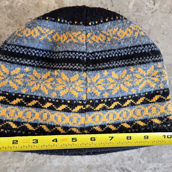 L.L. Bean  Kids/Youth Reversible Beanie Ski Hat Black Gray Yellow Size OS - Picture 4 of 5